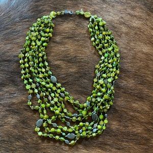 Silpada multistrand green bead necklace